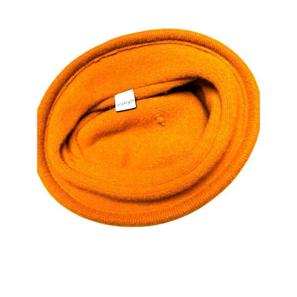 KaKyCo Women's Orange Wool Knitted Cloche With Flowers With Embellishment - Picture 6 of 8
